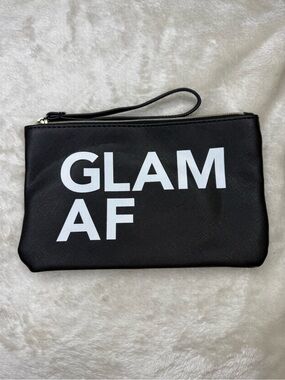 Crimes of Beauty GLAM AF Black Wristlet Clutch Makeup Bag